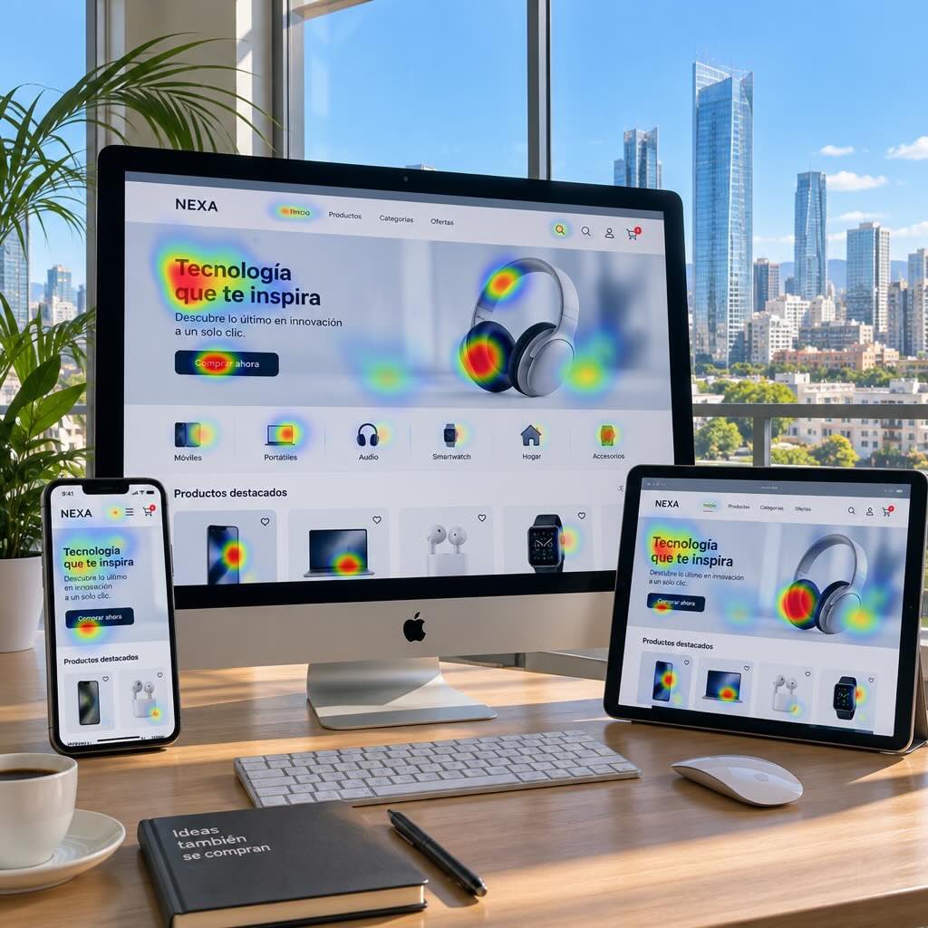 servicos Mapa de calor en dispositivos web ecommerce